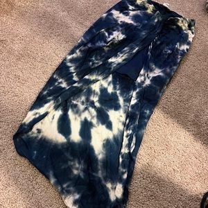 Hot Gal blue tie dye midi skirt